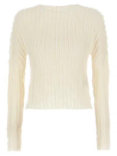 ISSEY MIYAKE WHITE JELLYFISH PLEATS SWEATER