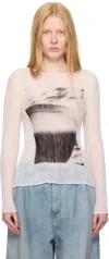 Issey Miyake White May Shadow Study Chiffon Twist Shirt
