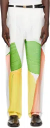 Issey Miyake White Ronan Bouroullec Edition Drawing Press Trousers In 17-yellow X Green