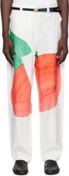 Issey Miyake White Ronan Bouroullec Edition Drawing Press Trousers In 19-red X Green