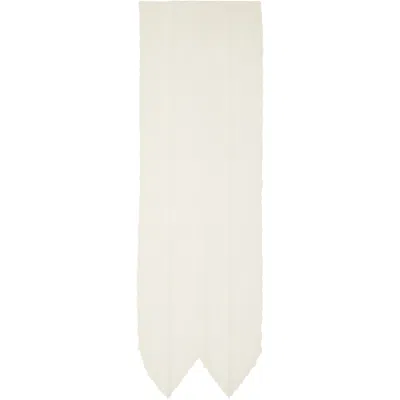 Issey Miyake White Skinny Scarf In 01-white