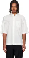 Issey Miyake White Streamline Shirt In White