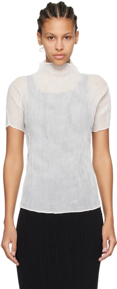 Issey Miyake White Twist T-shirt In 01- White