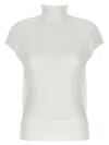 Issey Miyake Wooly Pleated High-neck Top In White