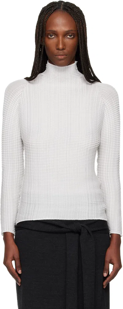 Issey Miyake White Wooly Pleats Top