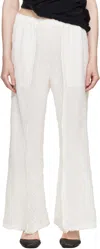 Issey Miyake White Wrinkled & Twisted Trousers