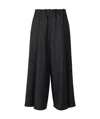 Issey Miyake Wide Cropped Trousers In Black