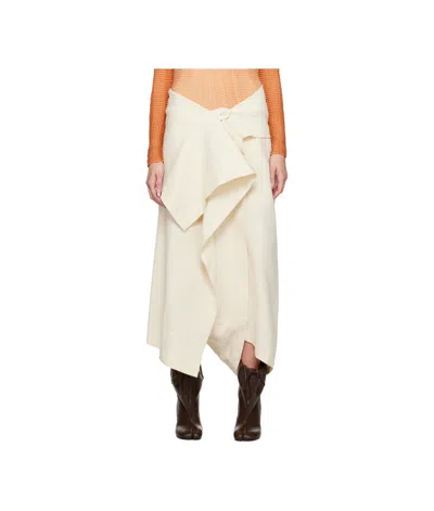 Issey Miyake Off-white Enclothe Washi & Wool Trousers In 06 Moon White