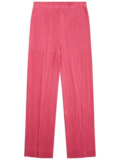 Issey Miyake Wide-leg Cropped Pants In Pink
