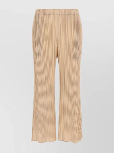 Issey Miyake Wide Leg Trousers Tailored Pleated Design In Brown