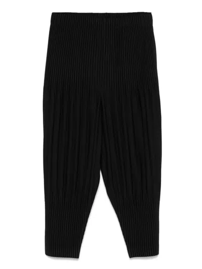 Issey Miyake Wide-leg Plissé Trousers In Black