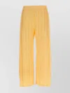Issey Miyake Wide Leg Trousers Elastic Waistband In Yellow