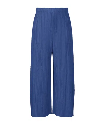 Issey Miyake Wide-leg Pleated Trousers In Blue