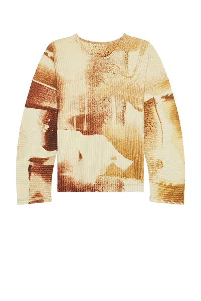 Issey Miyake Wind Walk Long Sleeve Tee In Brown