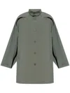 Issey Miyake Wing Stand-collar Mid-length Coat In Green