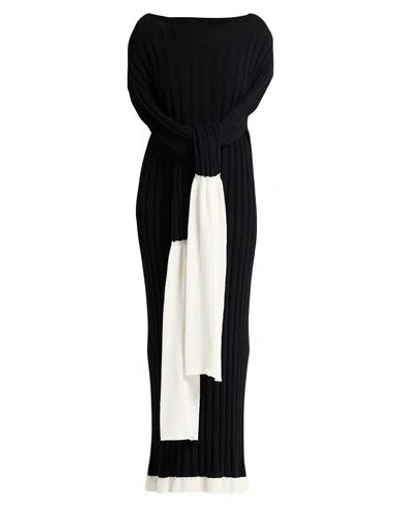 Issey Miyake Woman Maxi Dress Black Size 2 Cotton, Acrylic