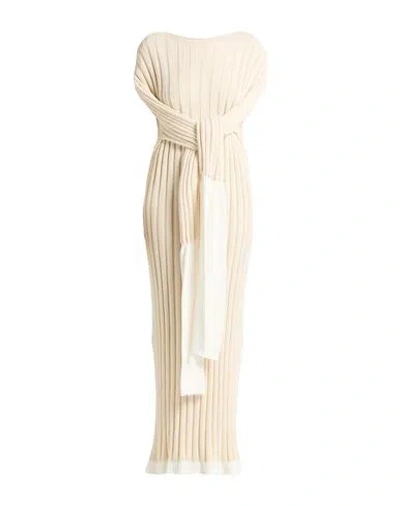 Issey Miyake Woman Maxi Dress Ivory Size 2 Cotton, Acrylic