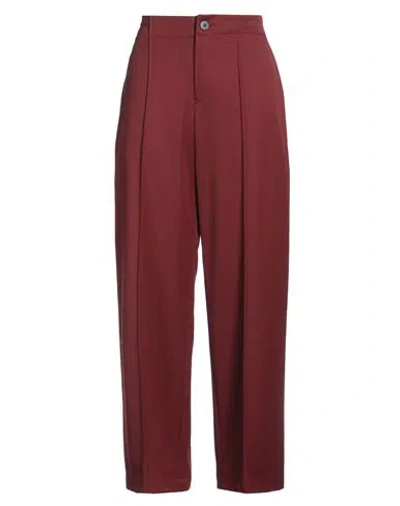 Issey Miyake Woman Pants Burgundy Size 2 Wool In Red