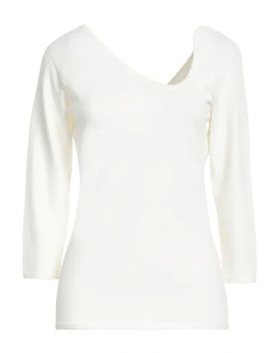 Issey Miyake Woman Sweater Ivory Size 2 Rayon, Nylon In White