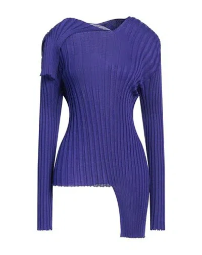 Issey Miyake Woman Sweater Purple Size 2 Wool, Nylon