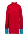 Issey Miyake Woman Turtleneck Red Size 2 Alpaca Wool, Nylon, Wool