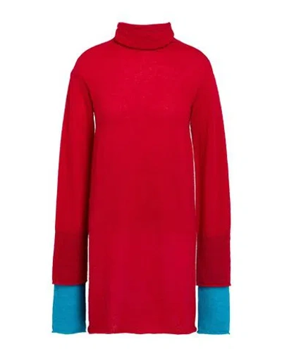 Issey Miyake Woman Turtleneck Red Size 2 Alpaca Wool, Nylon, Wool