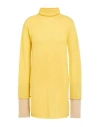 Issey Miyake Woman Turtleneck Yellow Size 2 Alpaca Wool, Nylon, Wool