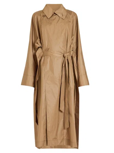 Issey Miyake Women's Aerial Steel Trench Coat In Brown