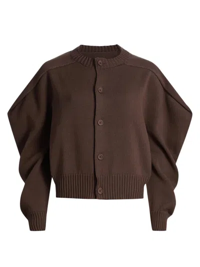 Issey Miyake Women's Akimbo Knit Cardigan In Brown
