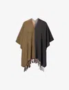Issey Miyake Womens Black Hued Quintuple Contrast-panel Silk And Wool-blend Scarf In Black Hued