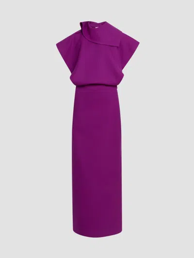 Issey Miyake Calligraph Maxi Dress In Purple