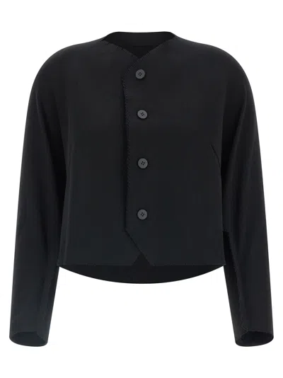 Issey Miyake Campagne Button Cardigan In Black