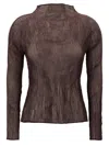 Issey Miyake Brown Chiffon Twist 1 Sweater