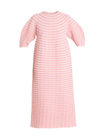 Issey Miyake Women's Colorful Mushroom Knit Midi-dress In Pink
