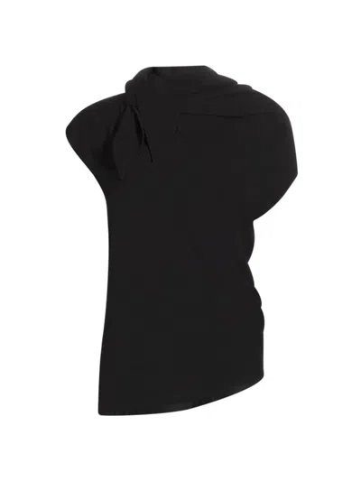 Issey Miyake Women's Cotton Jersey Knotted Top In Black