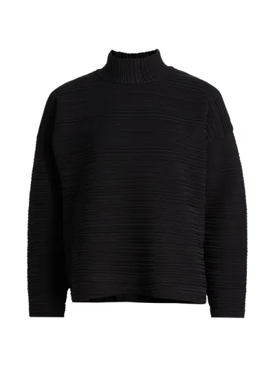 Issey Miyake Women's Crepe Knit Top In Black