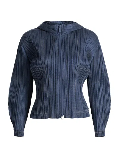 Issey Miyake Women's Denim Trompe L'oeil Jacket In Blue