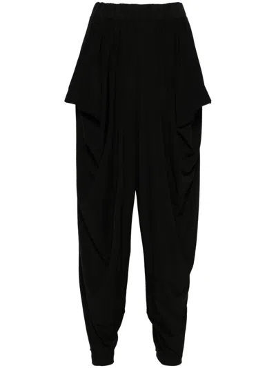 Issey Miyake Women Drape Jersey 46 Pants In Black