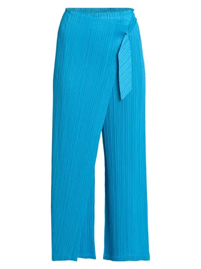 Issey Miyake Women's Facade Plissé Wrap Pants In Blue