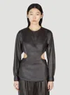 Issey Miyake Cut-out Long-sleeve Blouse In Black