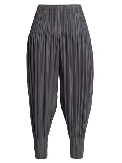 Issey Miyake Pleats Please  Women Fluffy Basics Ballon Pants In 12 Grey