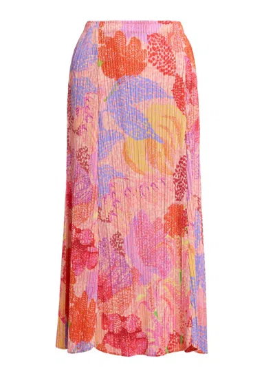 Issey Miyake Women's Foggy Forest Plissé Midi-skirt In Pink
