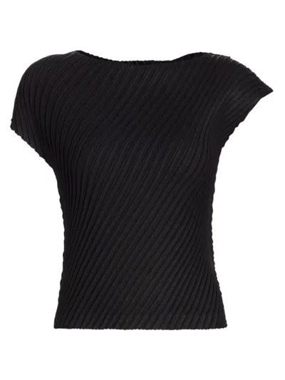 Issey Miyake Women's Grasping The Formless Linen Like Pleats Top In Black