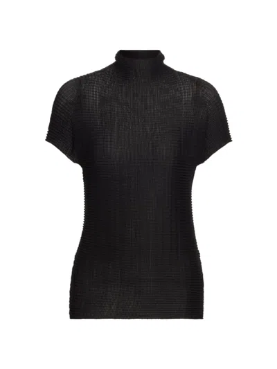Issey Miyake Women's Grasping The Formless Wooly Pleats Knit Blouse In Black