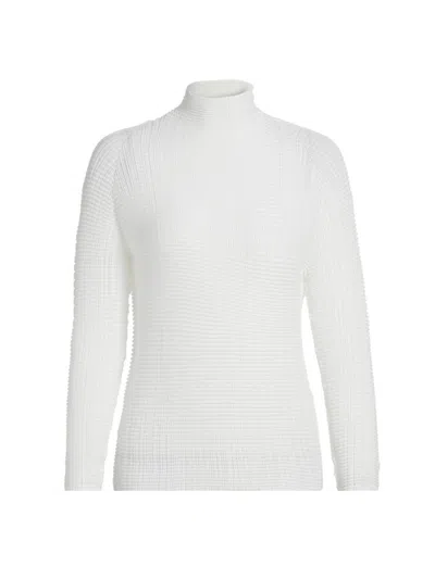 Issey Miyake Women's Grid Pleat Top In White
