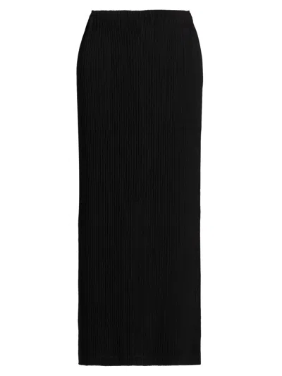 Issey Miyake Women's Hatching Pleats Midi-skirt In Black