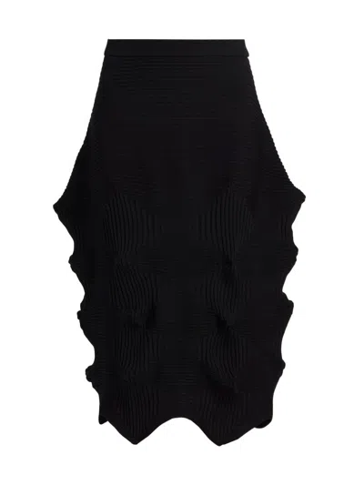 Issey Miyake Women's Linkage Plisse Midi-skirt In Black