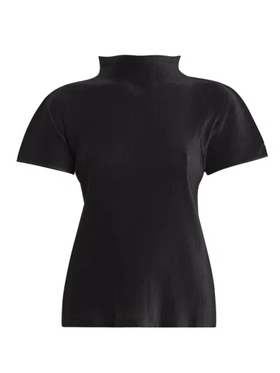 Issey Miyake Women's Mist Basics Ribbed Top In Black