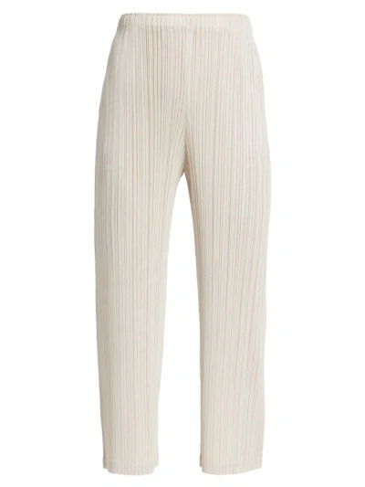 Issey Miyake Women's Monthly Colors: February Ankle Pants In Neutrals