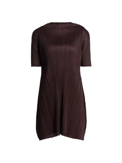Issey Miyake Women's Monthly Colors: July Pleated Shirt In Brown